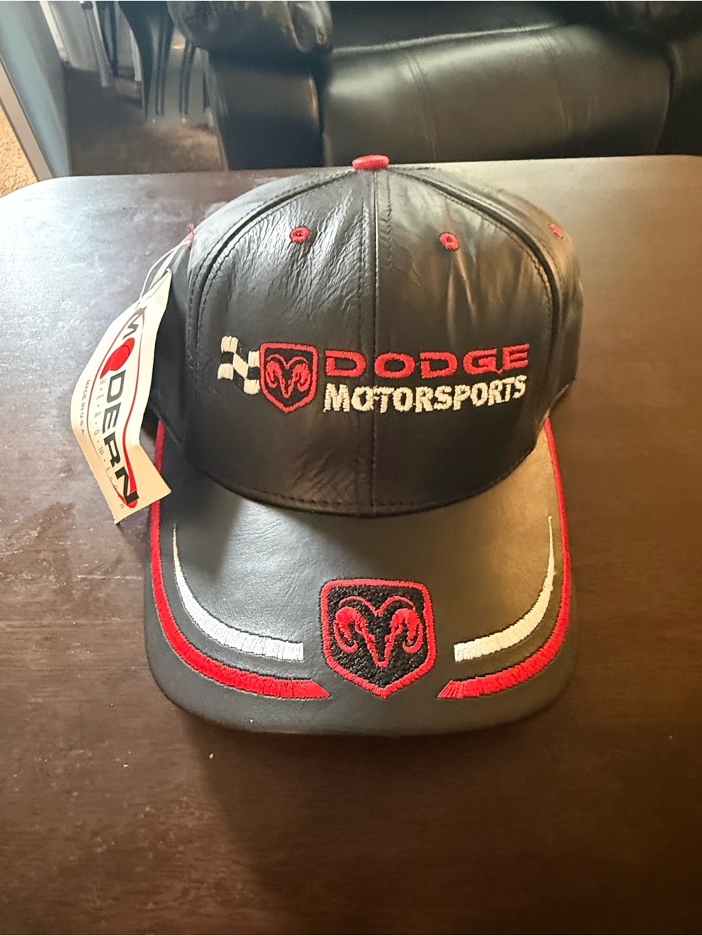 NWT Vintage Dodge Motorsports Leather Hat